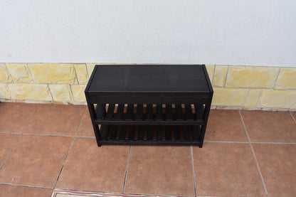 Handmade Solid Oak Entry Bench with Shoe Storage