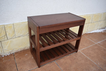 Handmade Solid Oak Entry Bench with Shoe Storage
